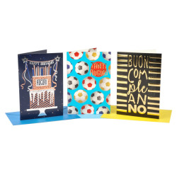 Biglietti COMPLEANNO maschile oro 12pz