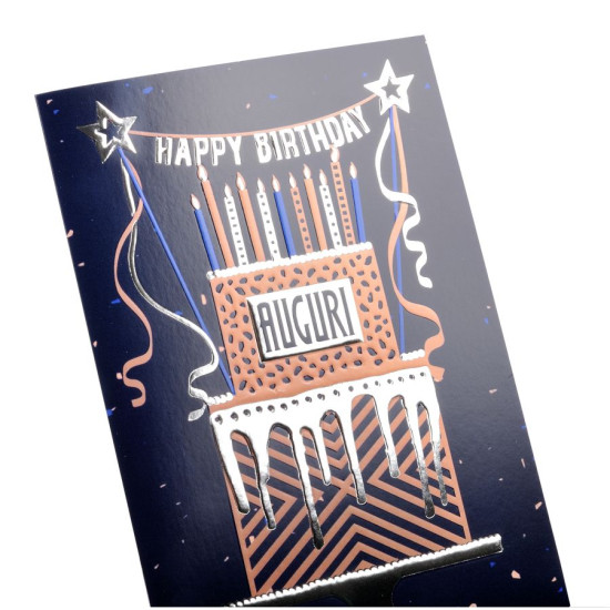 Biglietti COMPLEANNO maschile oro 12pz Biglietti COMPLEANNO maschile oro 12pz