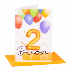 Biglietti compleanno 2 anni 6pz