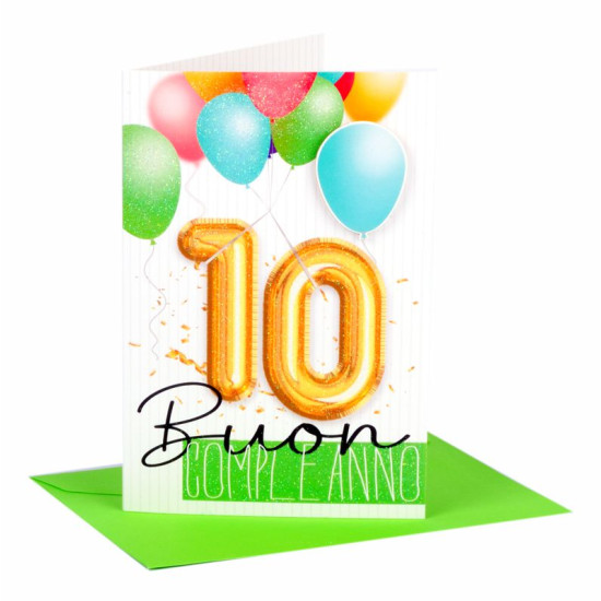 Biglietti compleanno 10 anni 6pz