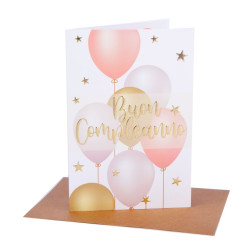 Biglietti auguri COMPLEANNO palloncini 12pz Biglietti auguri COMPLEANNO palloncini 12pz