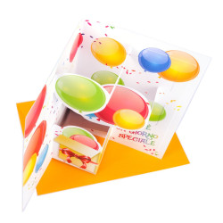 Biglietti auguri COMPLEANNO pop-up palloncini 12pz Biglietti auguri COMPLEANNO pop-up palloncini 12pz