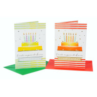 Biglietti auguri COMPLEANNO dolci oro e argento 12pz