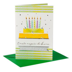 Biglietti auguri COMPLEANNO dolci oro e argento 12pz Biglietti auguri COMPLEANNO dolci oro e argento 12pz