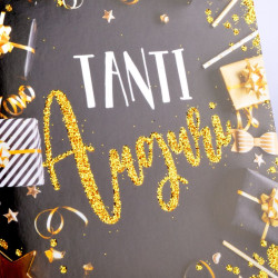 Biglietti auguri COMPLEANNO black e gold 12pz