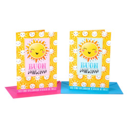 Biglietti auguri COMPLEANNO bimbi sole 12pz Biglietti auguri COMPLEANNO bimbi sole 12pz