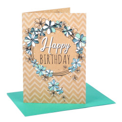 Biglietti auguri COMPLEANNO corone floreali 12pz Biglietti auguri COMPLEANNO corone floreali 12pz