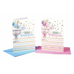 Biglietti BATTESIMO 3D oro 12pz