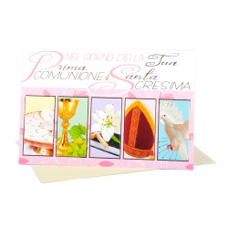 Biglietti auguri COMUNIONE e CRESIMA portasoldi 12pz Biglietti auguri COMUNIONE e CRESIMA portasoldi 12pz