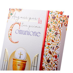 Biglietti auguri COMUNIONE oro e rilievo 12pz