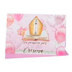 Biglietti auguri CRESIMA portasoldi oro e rilievo 12pz