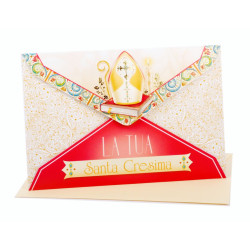 Biglietti auguri CRESIMA porta soldi oro 12pz Biglietti auguri CRESIMA porta soldi oro 12pz