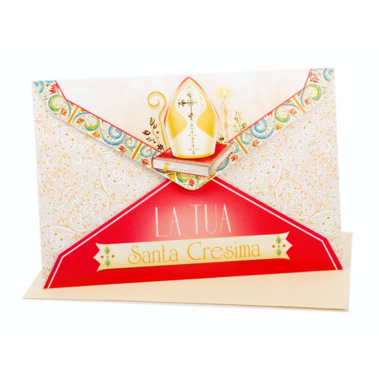 Biglietti auguri CRESIMA porta soldi oro 12pz Biglietti auguri CRESIMA porta soldi oro 12pz