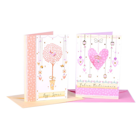 Biglietti auguri MATRIMONIO strass e pailettes 12pz Biglietti auguri MATRIMONIO strass e pailettes 12pz
