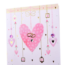 Biglietti auguri MATRIMONIO strass e pailettes 12pz