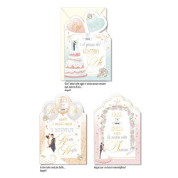 Biglietti auguri MATRIMONIO doppia rotella data 12pz Biglietti auguri MATRIMONIO doppia rotella data 12pz