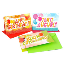 Biglietti COMPLEANNO applicazioni 12pz