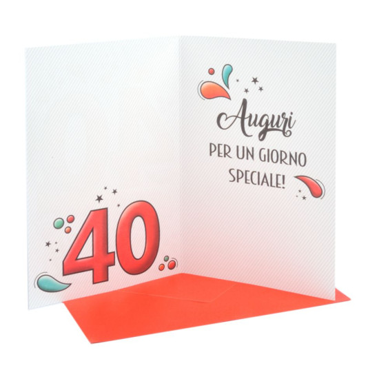 Biglietti auguri 40 anni compleanno 6pz