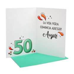 Biglietti auguri 50 anni compleanno 6pz Biglietti auguri 50 anni compleanno 6pz