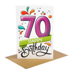 Biglietti auguri 70 anni compleanno 6pz