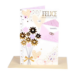 Biglietti auguri ANNIVERSARIO anni e tipo 12pz