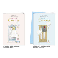 Biglietti auguri COMUNIONE eleganza 3D 12pz Biglietti auguri COMUNIONE eleganza 3D 12pz