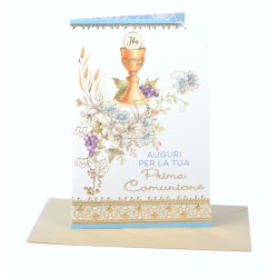 Biglietti COMUNIONE oro, rilievo e sagomatura 12pz Biglietti COMUNIONE oro, rilievo e sagomatura 12pz