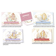 Biglietti auguri CRESIMA oro e colore portasoldi 12pz