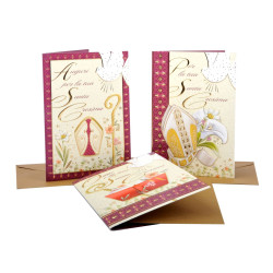 Biglietti auguri CRESIMA classic oro 3D 12pz