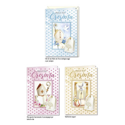 Biglietti auguri CRESIMA pois 12pz