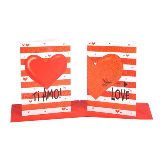 Biglietti LOVE glitter 12pz Biglietti LOVE glitter 12pz