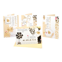 Biglietti augurali MATRIMONIO portasoldi oro 12pz