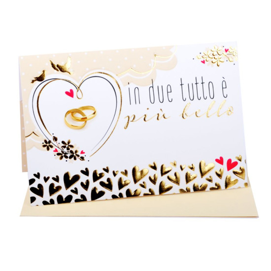 Biglietti augurali MATRIMONIO portasoldi oro 12pz Biglietti augurali MATRIMONIO portasoldi oro 12pz