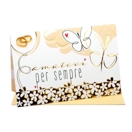 Biglietti augurali MATRIMONIO portasoldi oro 12pz Biglietti augurali MATRIMONIO portasoldi oro 12pz