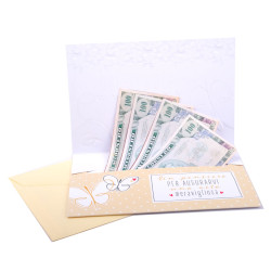 Biglietti augurali MATRIMONIO portasoldi oro 12pz