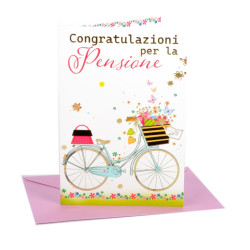 Biglietti auguri PENSIONE elegante 12pz Biglietti auguri PENSIONE elegante 12pz