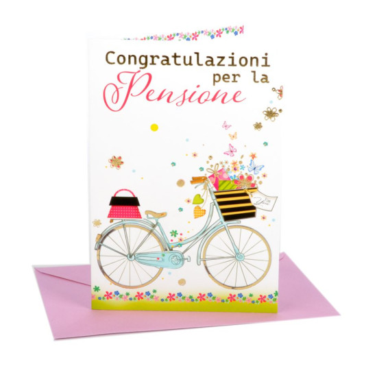 Biglietti auguri PENSIONE elegante 12pz