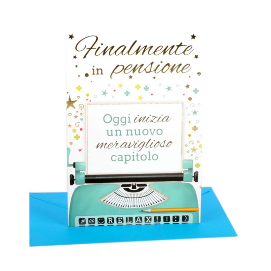 Biglietti auguri PENSIONE elegante 12pz