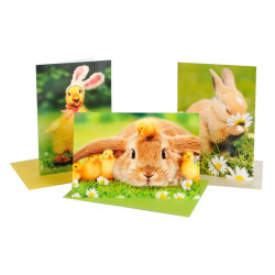 Biglietti augurali PASQUA coniglietti 12pz