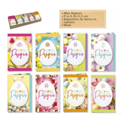 Biglietti augurali PASQUA colorata mini 9x14cm 64pz