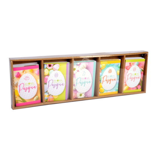 Biglietti augurali PASQUA colorata mini 9x14cm 64pz