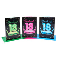 Biglietti auguri COMPLEANNO 18 ANNI oro 12pz