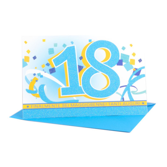 Biglietti auguri COMPLEANNO 18 anni portasoldi 12pz