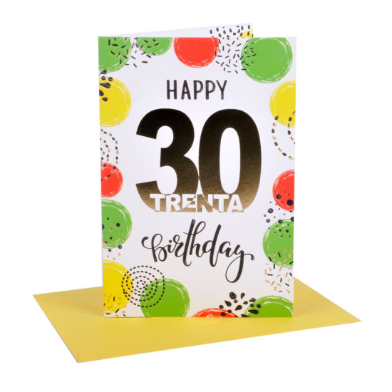 Biglietti auguri COMPLEANNO 30 anni oro e rilievo 6pz Biglietti auguri COMPLEANNO 30 anni oro e rilievo 6pz