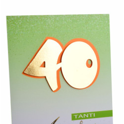 Biglietti auguri COMPLEANNO 40 anni applicazione oro 6pz Biglietti auguri COMPLEANNO 40 anni applicazione oro 6pz