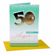 Biglietti auguri COMPLEANNO 50 anni applicazione oro 6pz