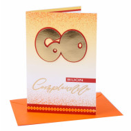 Biglietti auguri COMPLEANNO 60 anni applicazione oro 6pz