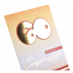 Biglietti auguri COMPLEANNO 60 anni applicazione oro 6pz Biglietti auguri COMPLEANNO 60 anni applicazione oro 6pz