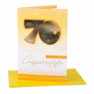 Biglietti auguri COMPLEANNO 70 anni applicazione oro 6pz