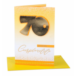 Biglietti auguri COMPLEANNO 70 anni applicazione oro 6pz